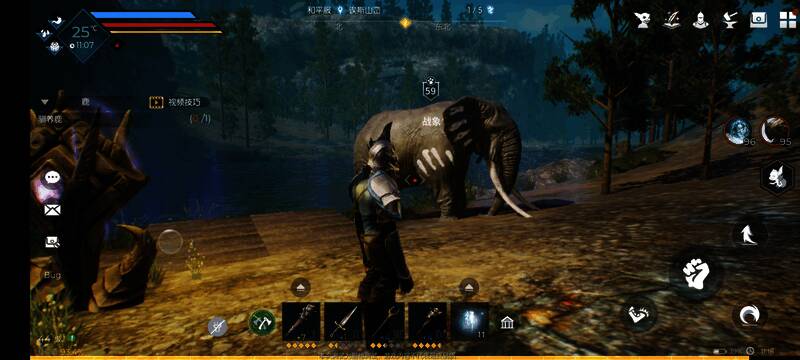 战象宠物外观展示,体型庞大,皮肤坚硬,具有原始部落风格