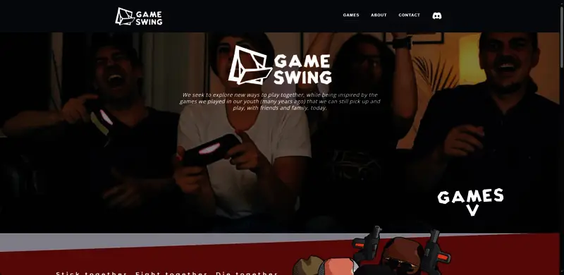 《枪途末路》官方网站截图，页面展示游戏LOGO及核心特色介绍