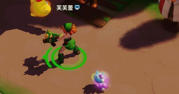 肥头大鹅悠闲站立，头顶蘑菇引人注目