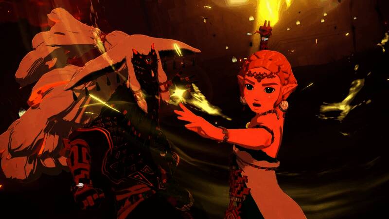 《塞尔达无双:灾厄起源》Switch2版游戏画面,展示高精度角色模型与密集敌人场景