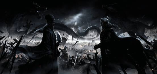 诸葛亮与司马懿对峙场景，古代战场气势恢宏