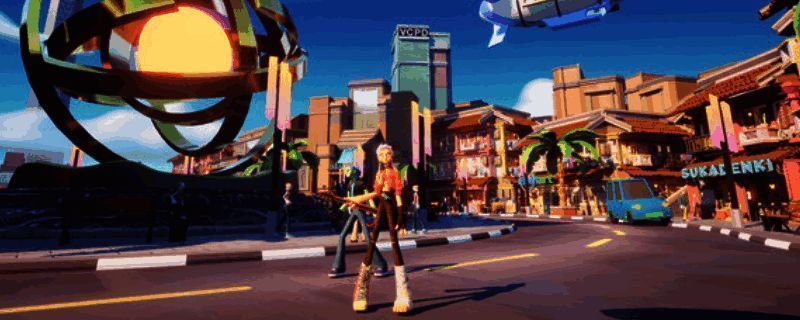 曲途2游戏封面展示，绚丽的霓虹风格画面中呈现两位主角形象