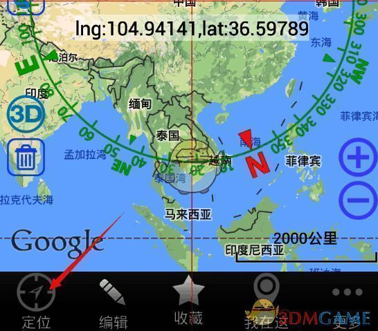 奥维互动地图显示经纬度信息图