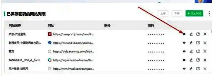 查看隐藏密码的界面