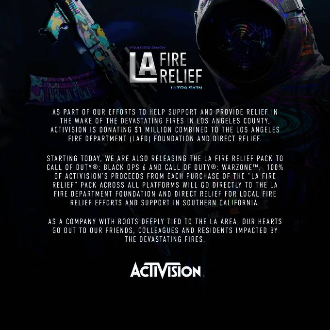 动视宣布山火支援措施相关图片