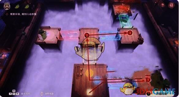 原神不思议分身幻梦第5天第二回合区域及操作示意图