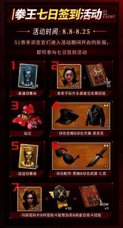 《荒野迷城》拳王七日签到活动宣传图