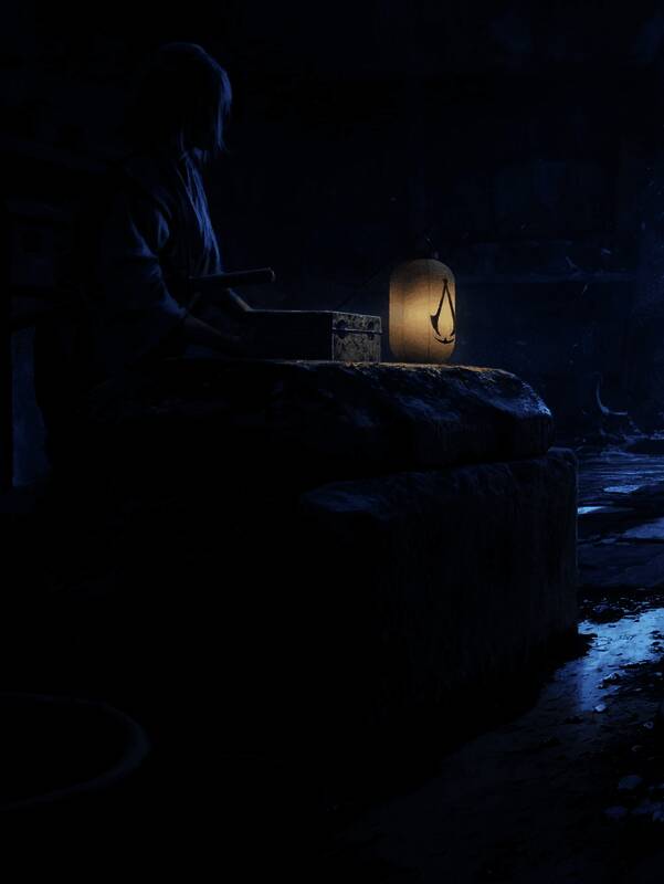 《刺客信条:影》艺术设定图中的奈绪江形象