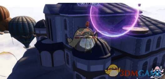 开局加速跑出平台并被气球弹起画面