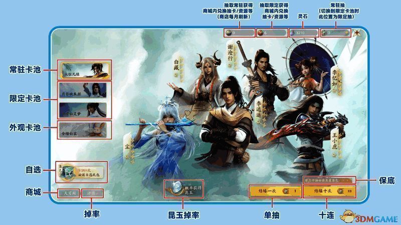 《仙剑世界》抽卡界面