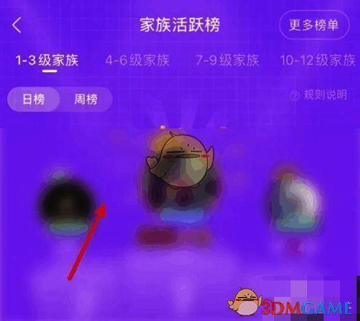 家族活跃榜页面展示图