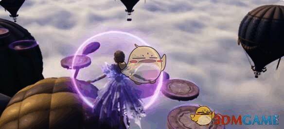 触发空中粉色光圈画面