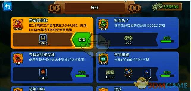 气球塔防6手游乔西的常数成就相关图片