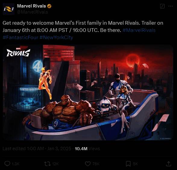 《漫威争锋》神奇四侠概念宣传图