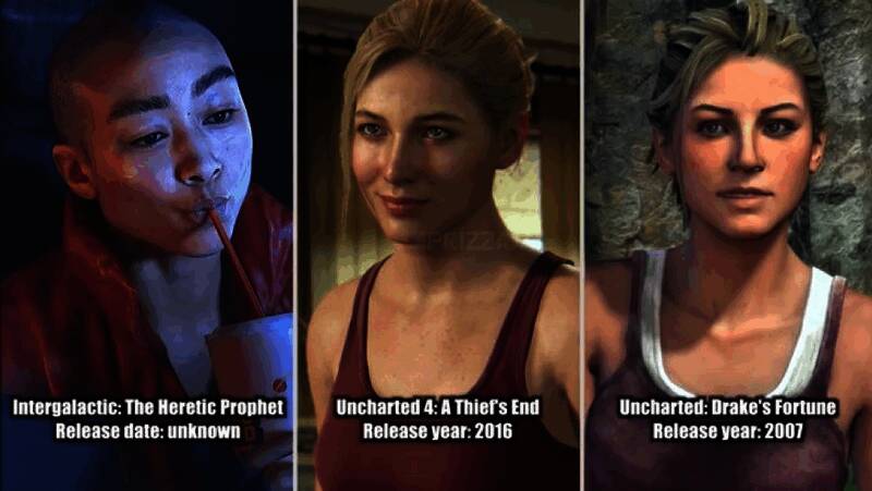 《星际：异端先知》女主与《神秘海域》女主对比图