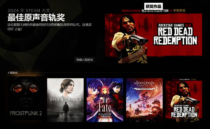 最佳游戏原声游戏《荒野大镖客：救赎》相关图片