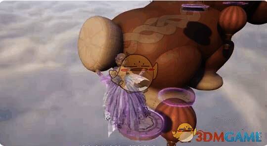 跳到前方平台并上拉视角的场景