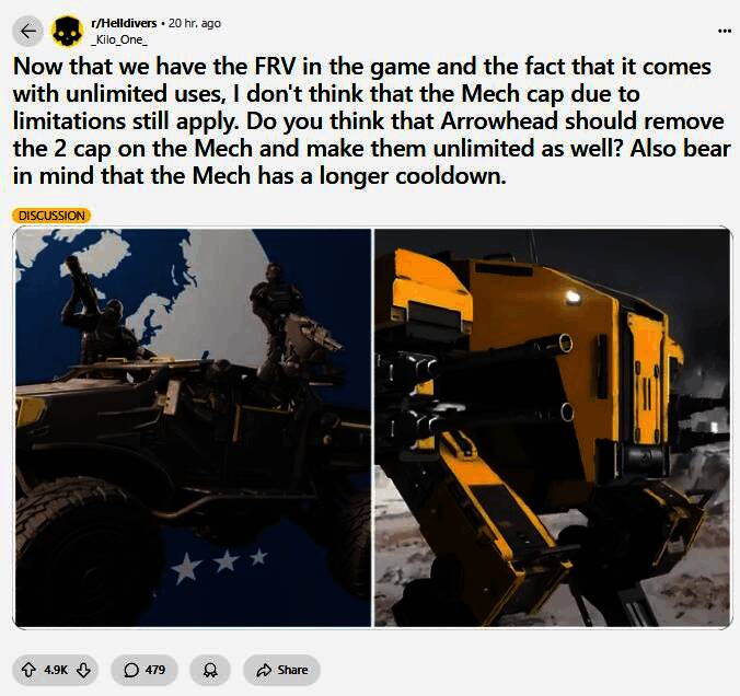 《绝地潜兵2》中的机甲载具图片