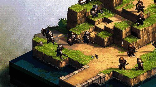 角色击退敌人落崖画面