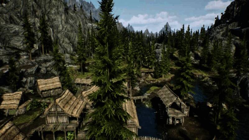 粉丝自制虚幻5《上古卷轴5：天际》Demo视频截图6