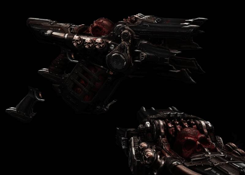 《毁灭战士:黑暗时代》碎颅者枪使用效果画面