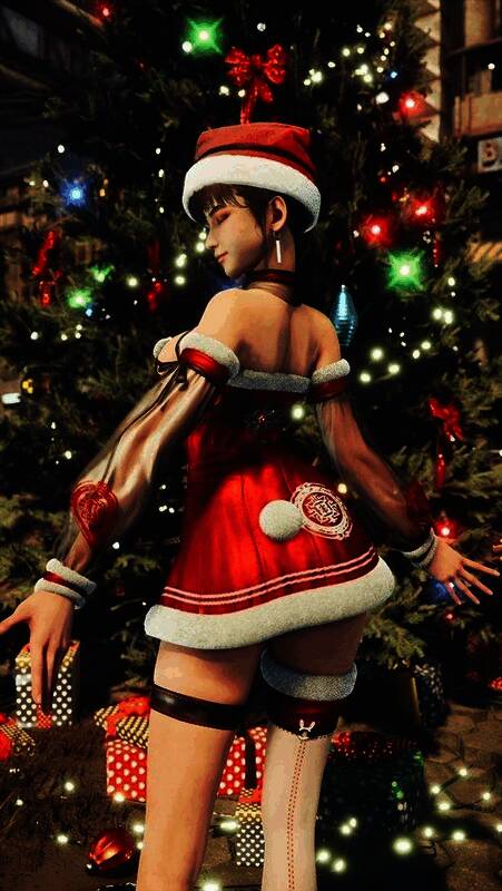 《星刃》照相模式中蕾丝衣配圣诞装女角色精美画面截图