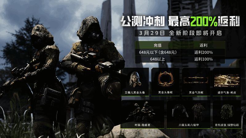 《萤火突击》计费测返利活动画面