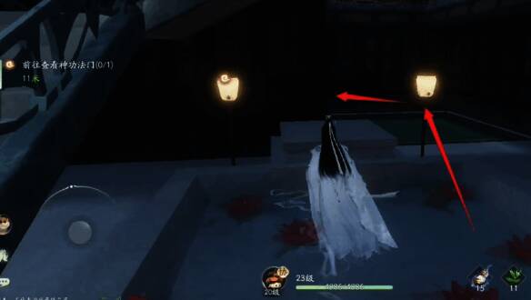 下楼从池塘后进入屋子触发剧情场景图片