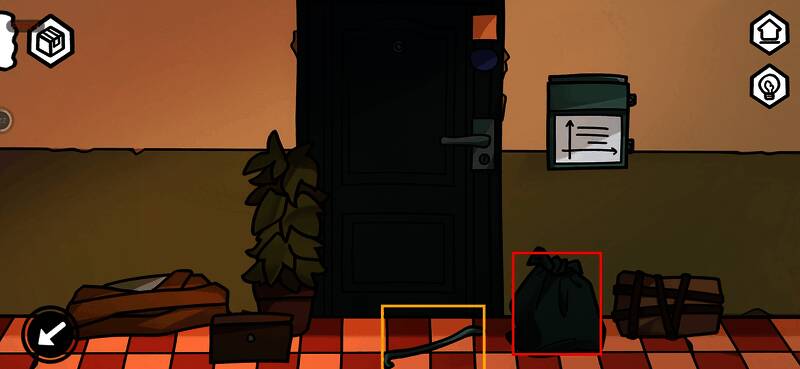 点击垃圾袋拾取铁丝画面