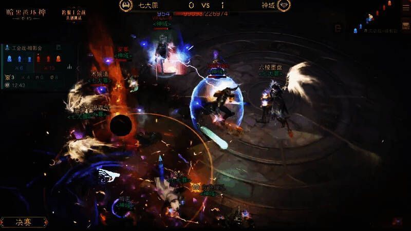决赛中神域工会战斗画面