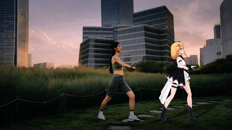 内容创作者使用mocopi户外创作画面