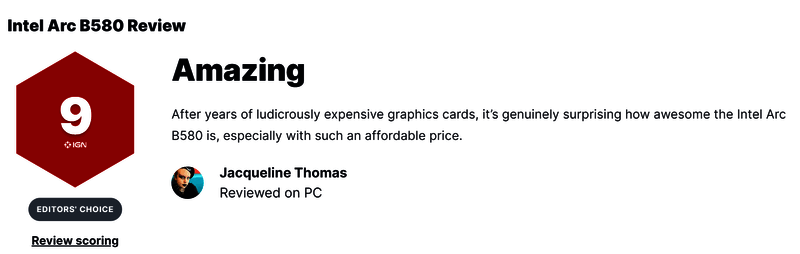 英特尔 Arc B580 显卡相关图片 1