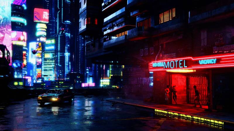 杰洛特和阿瓦拉克在夜之城画面