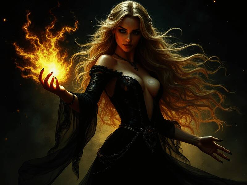 网友使用 Grok 生成的女巫图片