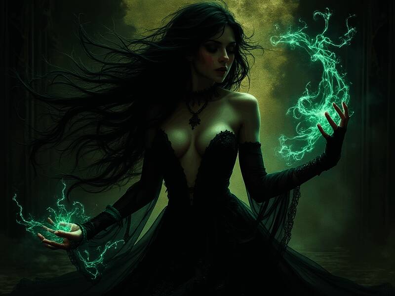 网友使用 Grok 生成的女巫图片