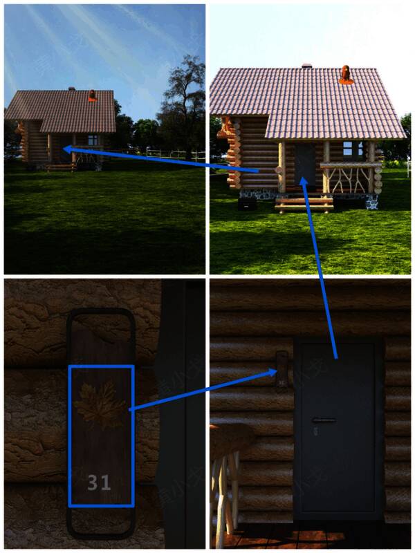 木屋门牌的画面