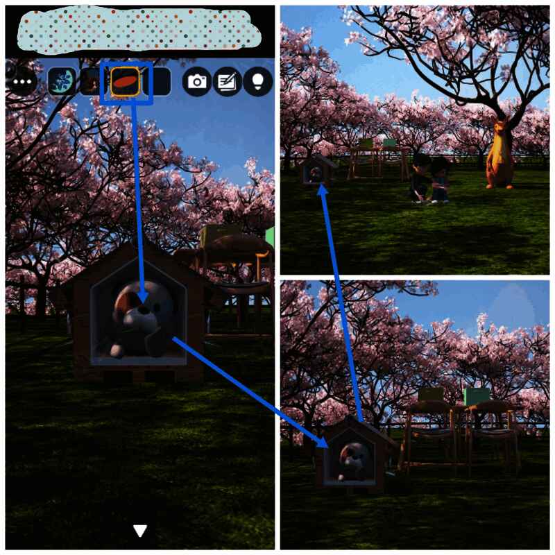 狗窝及狗狗与飞盘的画面