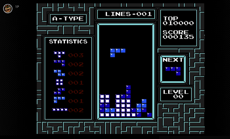 NES版俄罗斯方块游戏界面图
