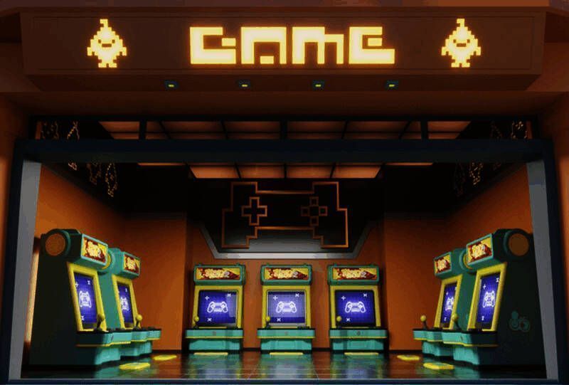 《蛋仔派对》街机店铺内部