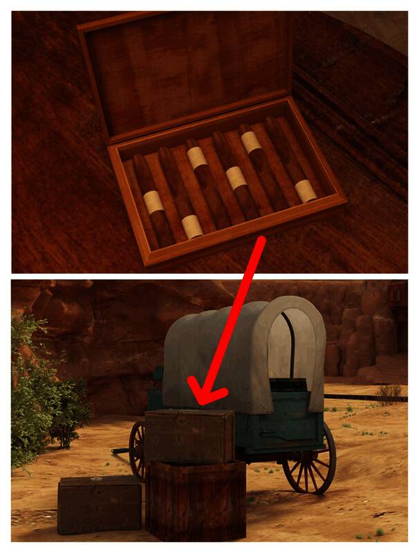 酒馆内红衣服男人及雪茄盒图