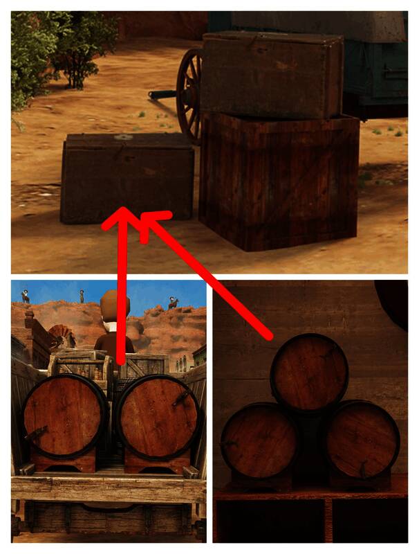 第一个场景牵马人及酒馆吧台后酒桶图