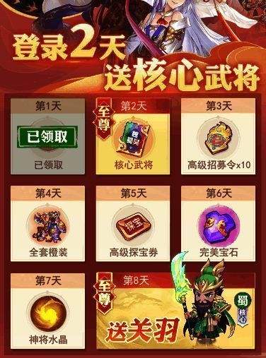 八天登录活动图