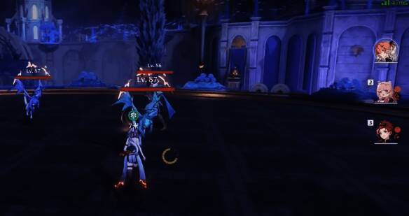 沿着楼梯上平台消灭敌人的画面