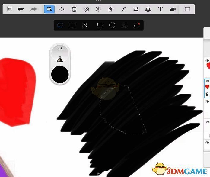 sketchbook怎么建立选区?sketchbook建立选区在哪? sketchbook选区操作示例图