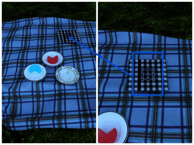 查看野餐垫上布的画面