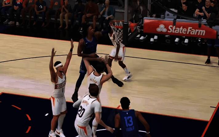 游戏中投篮操作相关画面