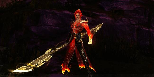 荒火派少侠手执新拓本长刀另一角度形象图