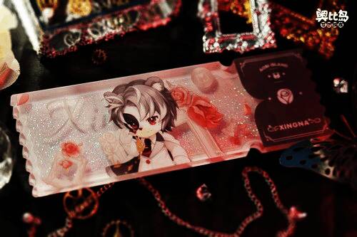 奥比男团亚克力流沙票根周边展示1