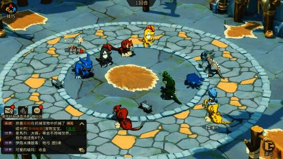 《石器时代:觉醒》游戏画面中的家族战战斗场景