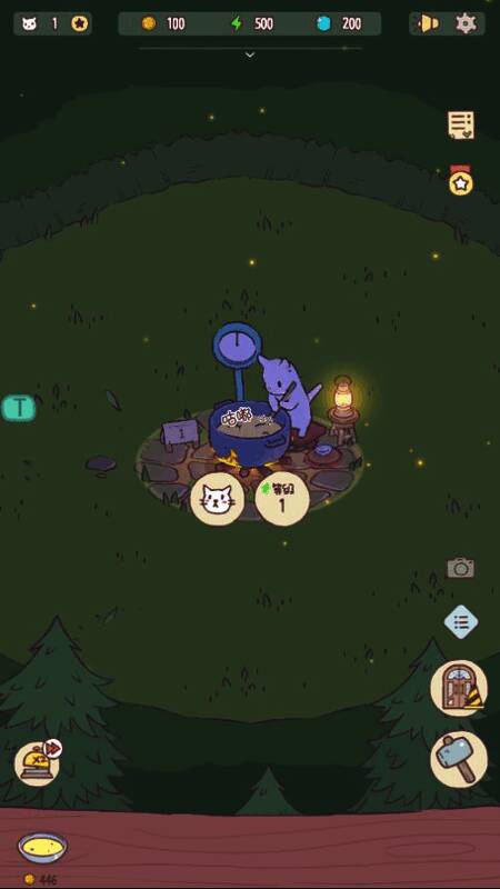 游戏中猫咪熬汤画面